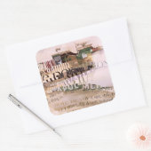 Buiten het seizoen vierkante sticker (Envelop)