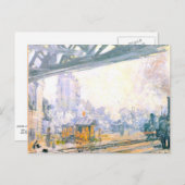 Buiten het station Saint-Lazare Briefkaart (Voorkant / Achterkant)