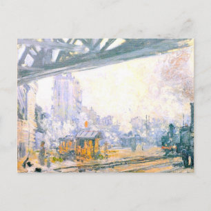 Buiten het station Saint-Lazare Briefkaart