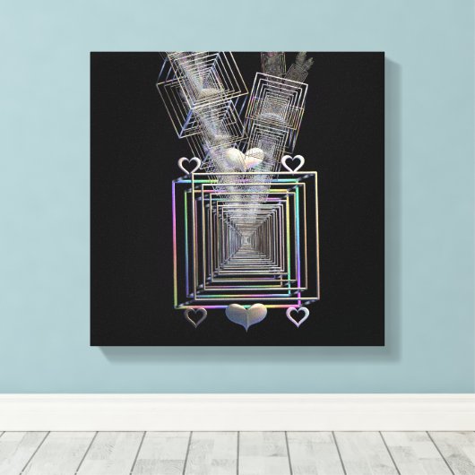 Buiten het vierkant canvas afdruk (Insitu (Houten vloer))