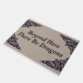 Buiten hier is er draak|Dungeon Dragon Doormat Deurmat (Schuin)