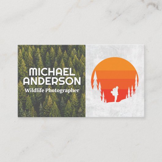 Buiten | Hiker Logo | Bossen Visitekaartje (Voorkant)