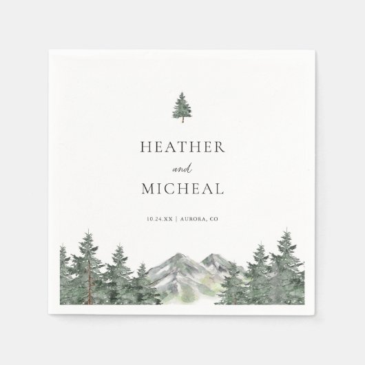 Buiten Huwelijk Dennenboom Trouw Servet (Voorkant)
