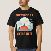 Buiten Is Beter Hier Kampeeruitje T-shirt (Voorkant)