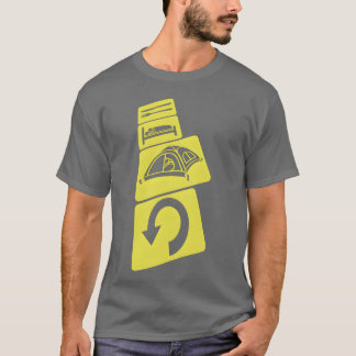 Buiten kamperen dagelijkse herhaling jongen t-shirt