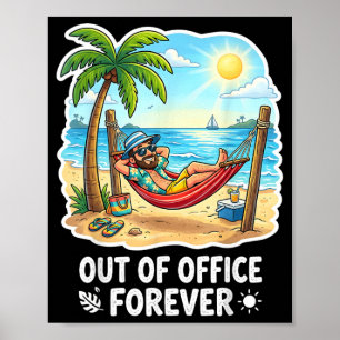 Buiten Kantoor Voorgoed Grappige Pensioen Vakantie Poster