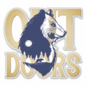 Buiten Kodiakbeer Wolf Bos Wilde dieren Sticker (Voorkant)