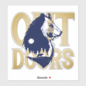 Buiten Kodiakbeer Wolf Bos Wilde dieren Sticker (Vel)