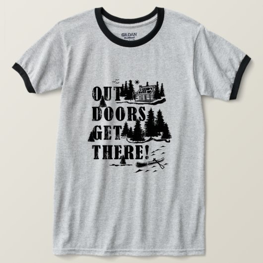 Buiten, kom daar! Collage T-shirt (Design voorkant)