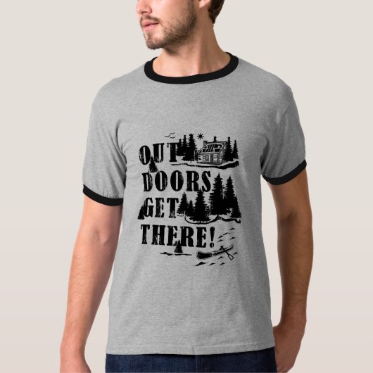 Buiten, kom daar! Collage T-shirt (Voorkant)