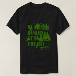 Buiten, kom daar! Groene collage T-shirt