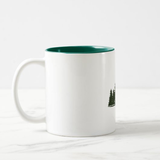 Buiten, kom daar tweekleurige koffiemok (Links)