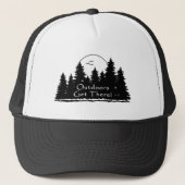 Buiten krijgen bomen trucker pet (Voorkant)