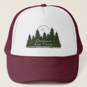 Buiten krijgen bomen trucker pet (Voorkant)