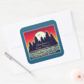 Buiten naar de kano. vierkante sticker (Envelop)