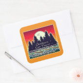 Buiten naar de kano. vierkante sticker (Envelop)