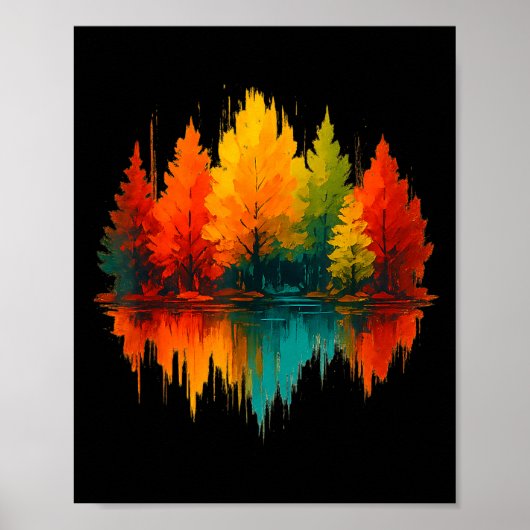 Buiten natuur abstracte natuurreflectie bos poster (Voorkant)