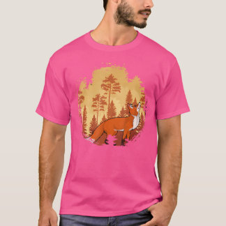 Buiten Natuur Forest Trees Wildlife Animal Fox T-shirt