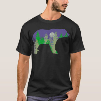 Buiten natuur zwartbeer kamperen wandelen in  t-shirt