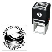 Buiten: River Stream Trees Sun Library Boeknaam Zelfinktende Stempel (In situ)