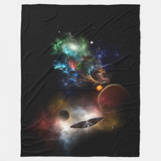 Buiten ruimte en tijd Fractal Art II Spacescape Fleece Deken (Voorkant)