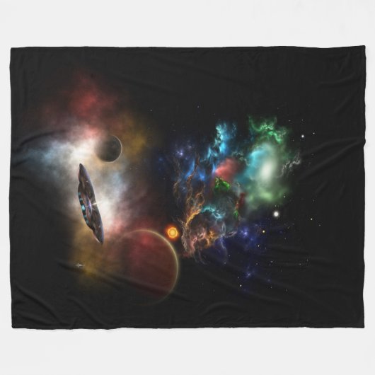 Buiten ruimte en tijd Fractal Art II Spacescape Fleece Deken (Voorkant (Horizontaal))