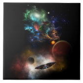 Buiten ruimte en tijd Fractal Art II Spacescape Tegeltje (Voorkant)