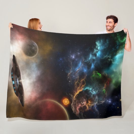 Buiten ruimte en tijd fractale kunst fleece deken (In situ)