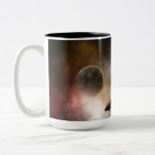 Buiten ruimte en tijd fractale kunst tweekleurige koffiemok (Links)