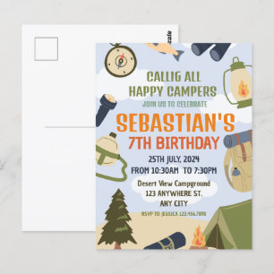 Buiten S'mores Kampeer Uitje Verjaardag Briefkaart