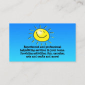 Buiten spelen babysitten visitekaartje (Achterkant)