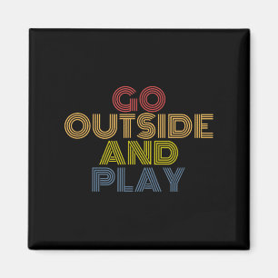 Buiten spelen Retro 70s  Natuur Fun Quote Magneet