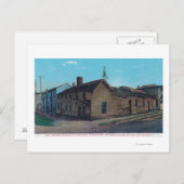 Buiten Uitzicht van 1st Wooden Bldg in CA Briefkaart (Voorkant / Achterkant)