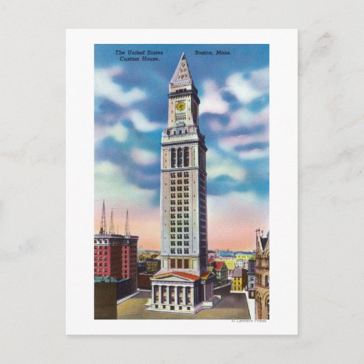 Buiten Uitzicht van Amerikaanse Custom House Briefkaart (Voorkant)