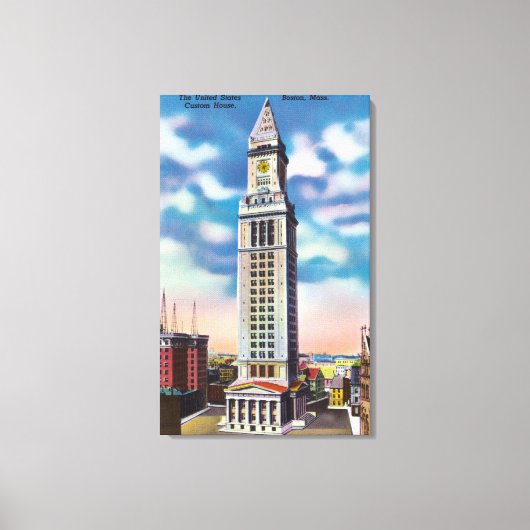 Buiten Uitzicht van Amerikaanse Custom House Canvas Afdruk (Voorkant)