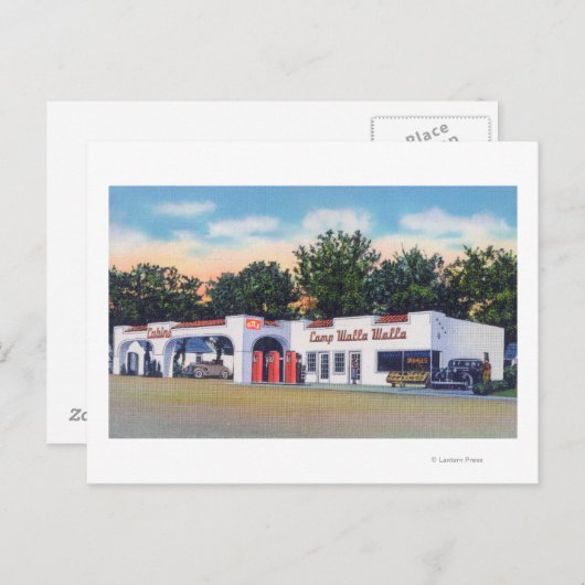 Buiten Uitzicht van Camp Walla Walla Briefkaart (Voorkant / Achterkant)