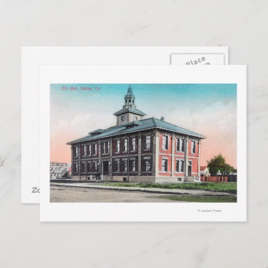 Buiten Uitzicht van City HallSalinas, CA Briefkaart (Voorkant / Achterkant)