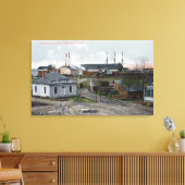 Buiten Uitzicht van Clark-Nickerson Lumber Co. Canvas Afdruk (Insitu (Woonkamer))