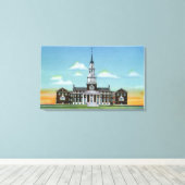 Buiten Uitzicht van Colby College Miller Library Canvas Afdruk (Insitu (Houten vloer))