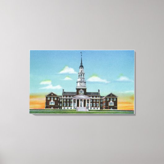 Buiten Uitzicht van Colby College Miller Library Canvas Afdruk (Voorkant)