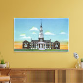 Buiten Uitzicht van Colby College Miller Library Canvas Afdruk (Insitu (Woonkamer))