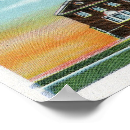 Buiten Uitzicht van Colby College Miller Library Poster (Hoek)