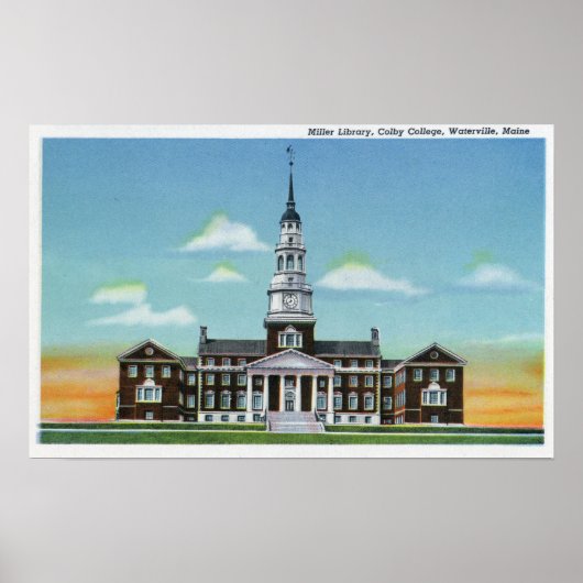 Buiten Uitzicht van Colby College Miller Library Poster (Voorkant)
