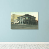 Buiten Uitzicht van de Bank en de Masonic Temple Canvas Afdruk (Insitu (Houten vloer))