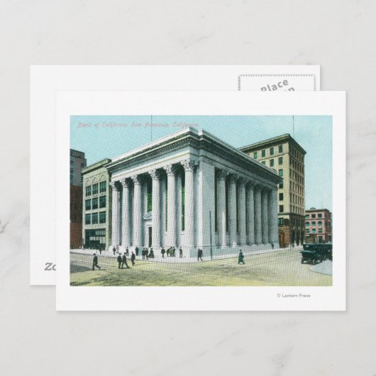 Buiten Uitzicht van de Bank of California Briefkaart (Voorkant / Achterkant)