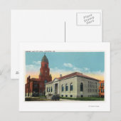 Buiten Uitzicht van de bibliotheek en het stadhuis Briefkaart (Voorkant / Achterkant)