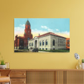 Buiten Uitzicht van de bibliotheek en het stadhuis Canvas Afdruk (Insitu (Woonkamer))