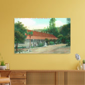 Buiten Uitzicht van de bijlage en de hotelgronden Canvas Afdruk (Insitu (Woonkamer))