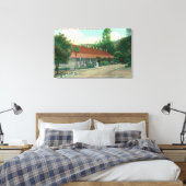 Buiten Uitzicht van de bijlage en de hotelgronden Canvas Afdruk (Insitu (Slaapkamer))