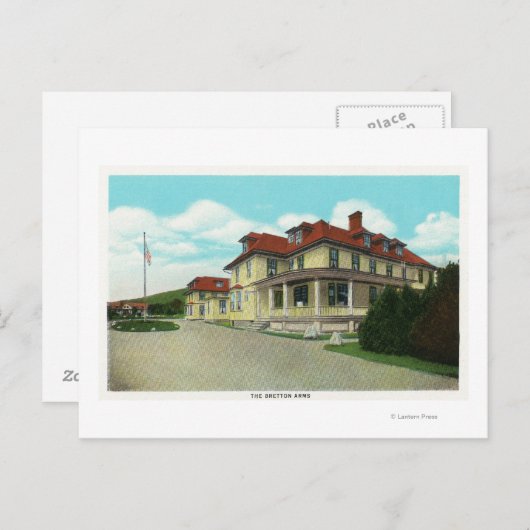 Buiten Uitzicht van de Bretton-wapens Briefkaart (Voorkant / Achterkant)